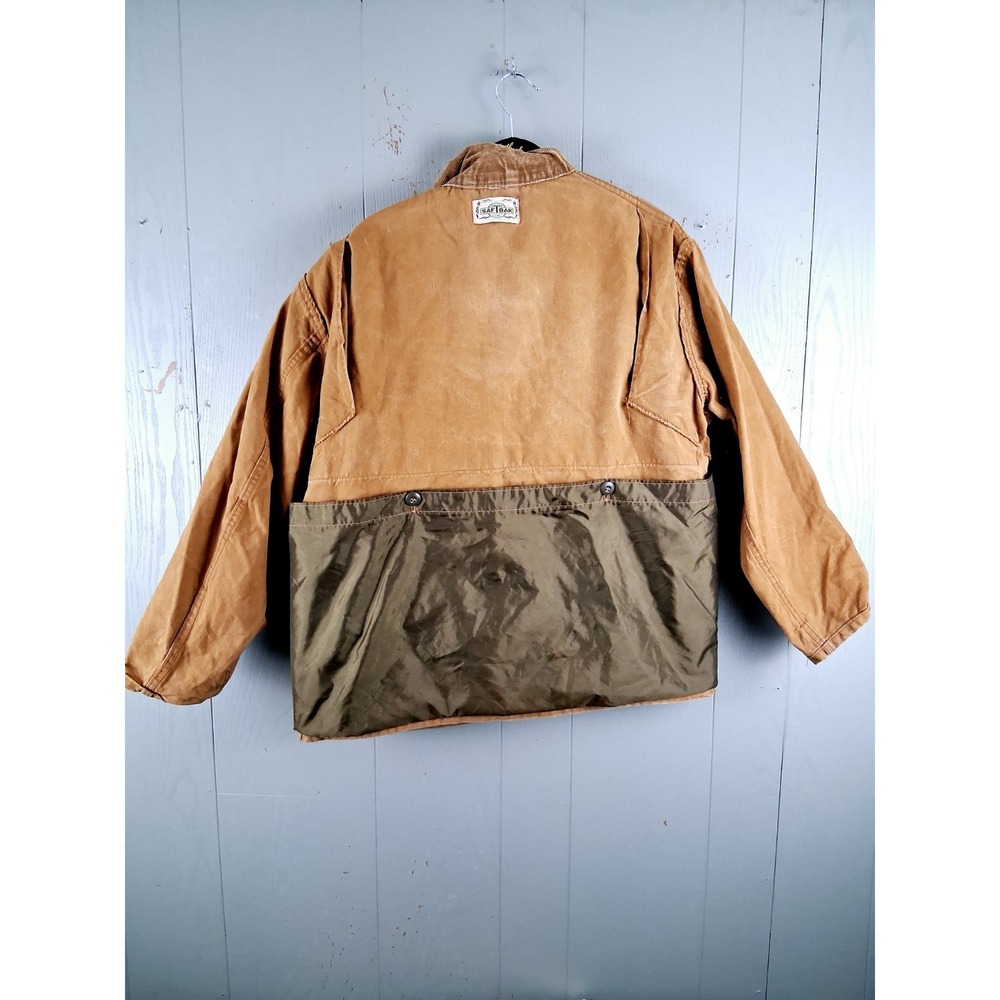 Vtg 80s SAFTBAK Hunting Jacket Duck Field Canvas Coat‎ L USA Biege Blaze Orange - Picture 4 of 12